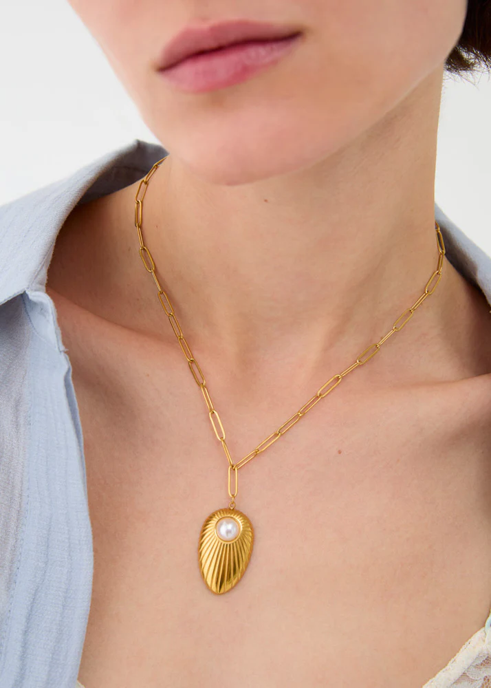 Κολιέ shell and pearls