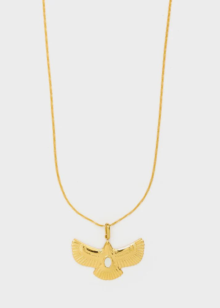 Κολιέ wings white stone